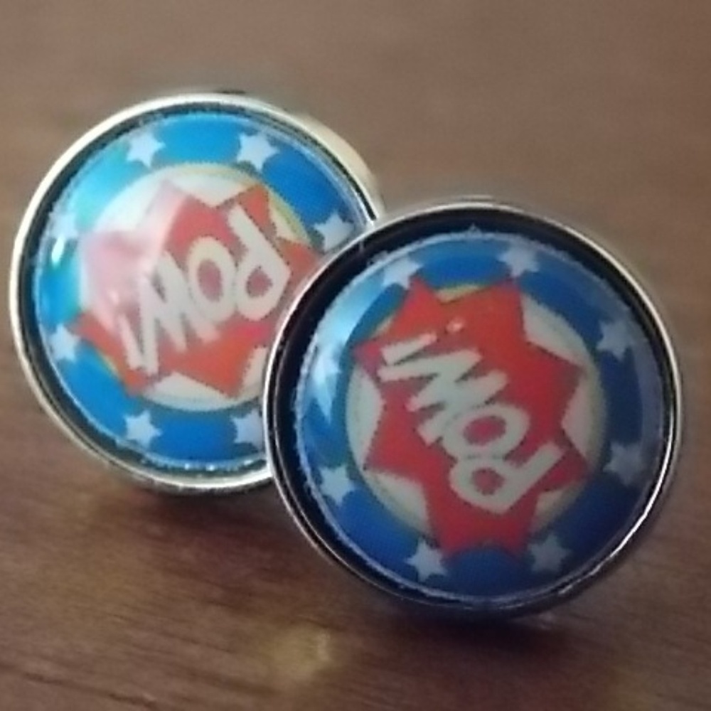 New, Unused, In Original Box Superhero Earrings